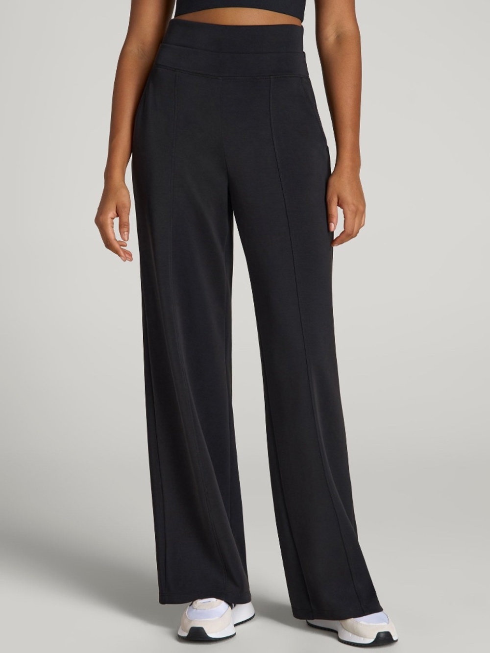 American Tall Wide Leg Ultra High Rise Pant for Tall Women in Black S Tall